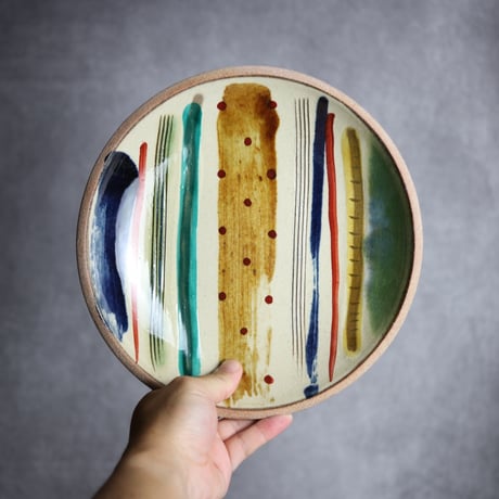 沖縄　やちむん　8.5寸皿　大皿　プレート イエロー　希少　入手困難 沖縄 やちむん 8.5寸皿 大皿 プレート イエロー 希少 入手困難