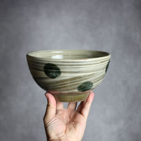 6寸鉢S3 呉須釉 点打 刷毛目 やちむん 陶器 北窯 松田米司工房:7003036