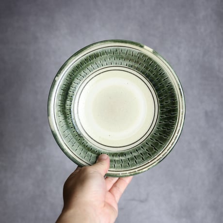 6寸皿1 呉須釉 飛鉋 やちむん 陶器 百草陶房 : 7032007