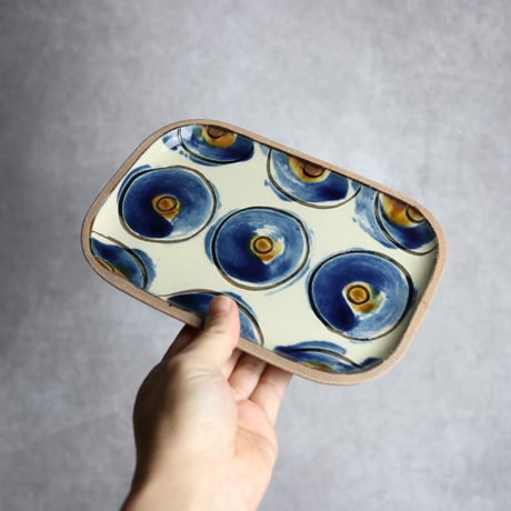 長角皿 中 ポミエ 呉須 やちむん 陶器 一翠窯:7021002