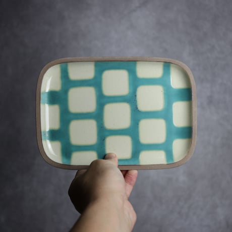長角皿中 ソーダ やちむん 陶器 一翠窯:7021002