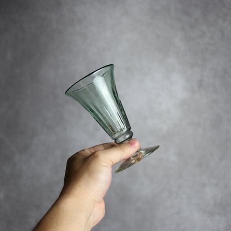 琉球ガラス ヴィンテージ食前酒グラス 緑  工房glass32：7105022