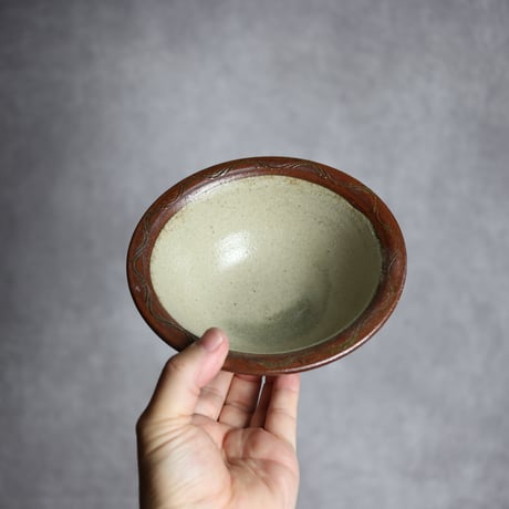 5寸ワンブー1 櫛掻 やちむん 陶器 北窯 宮城正享工房:7005018