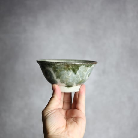 4寸マカイ4 黒呉須釉 唐草 やちむん 陶器 榮一工房:7013034