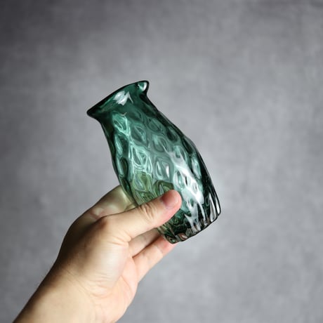 みなも徳利 グリーン 琉球ガラス 工房清天:7102019