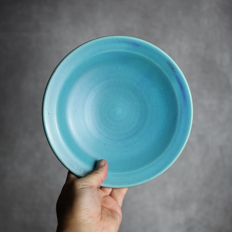 6寸リム皿2 トルコブルー やちむん 陶器 仁陶器工房:7023071 | MADE IN