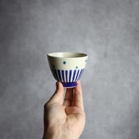 丸湯呑 呉須釉 ストライプ やちむん 陶器 高江洲陶磁器:7205036