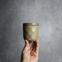 シュガーポット1 サンドベージュ 菱形紋 やちむん 陶器 cerca:7025033