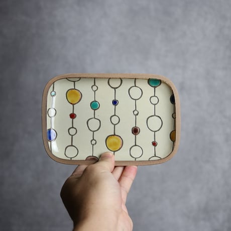長角皿 小 赤絵 ボンボン やちむん 陶器 一翠窯:7021017