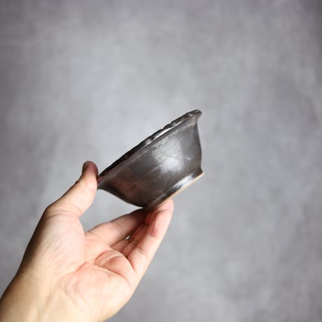 3.5寸ワンブーS2 黒 彫り模様 やちむん 陶器 nagaremo:7008110