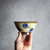 4寸マカイ 青 緑 ドット やちむん 陶器 陶芸こまがた:7006071