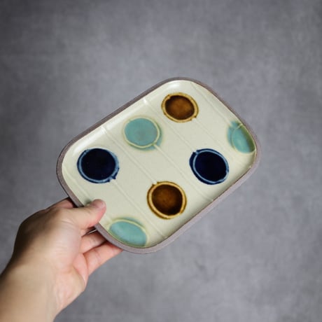 長角皿 中 バルーン やちむん 陶器 一翠窯:7021002