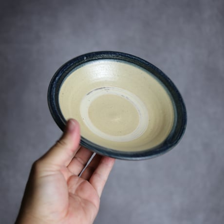 5寸皿1 呉須釉 指描 やちむん 陶器 北窯 宮城正享工房:7005004