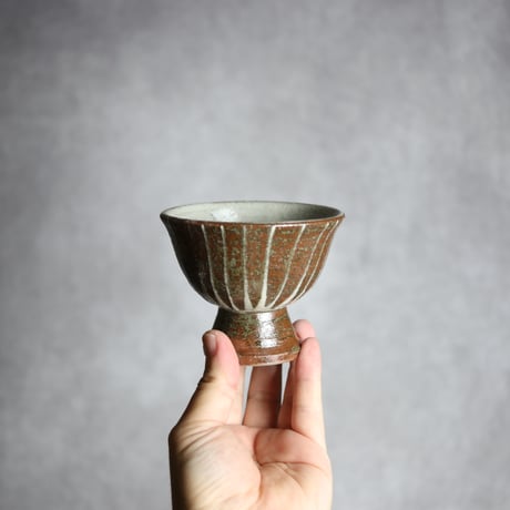 3寸 高杯鉢1 イッチン ライン やちむん 陶器 榮一工房:7013169