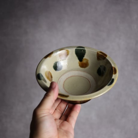 5寸ワンブーS1 飴 呉須釉 点打 やちむん 陶器 北窯 松田米司工房:7003032