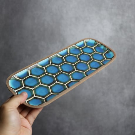 長角皿 長 カメ やちむん 陶器 一翠窯:7021004