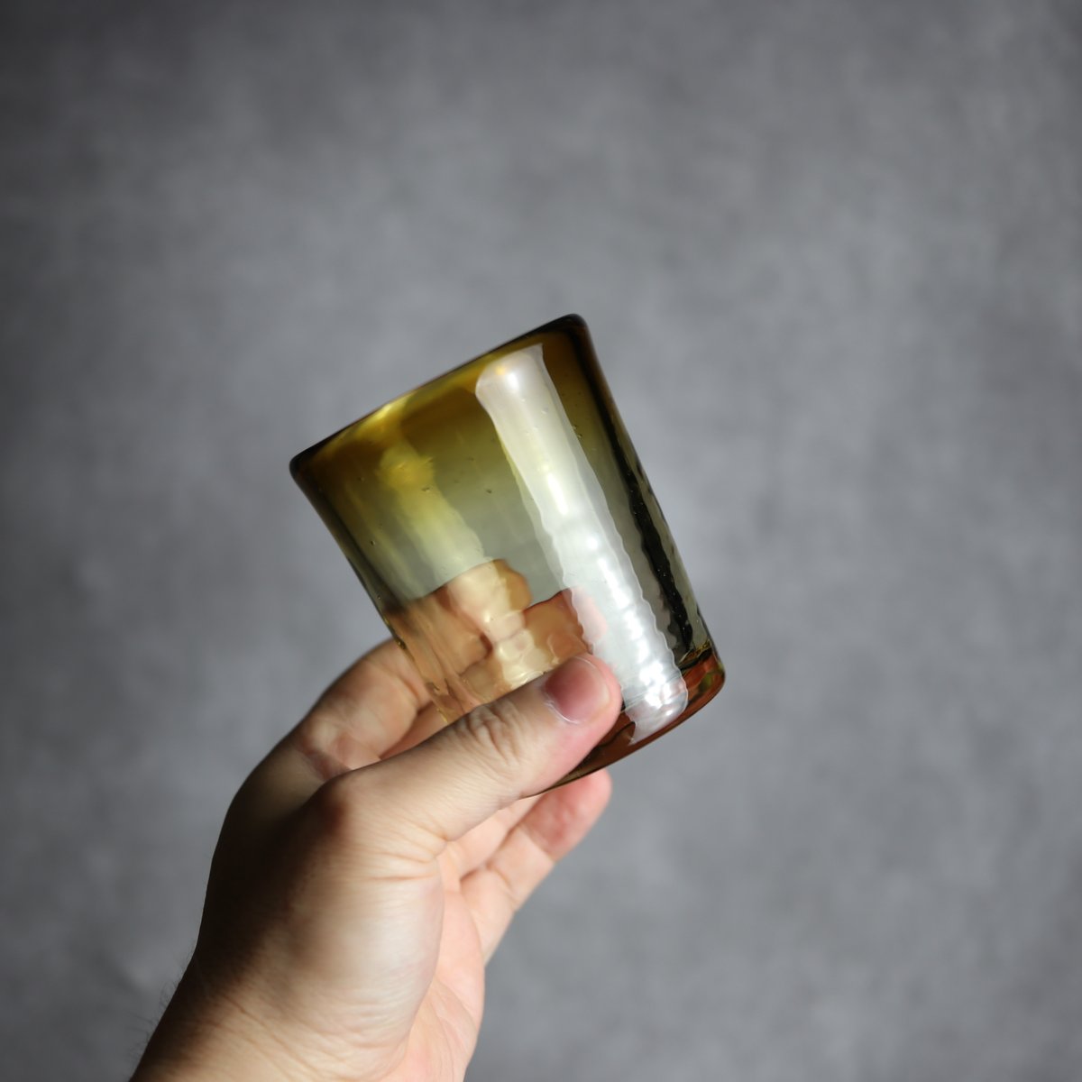 琉球ガラス ノーマルグラス 中 ブラウン 琉球ガラス 工房清天:7102046