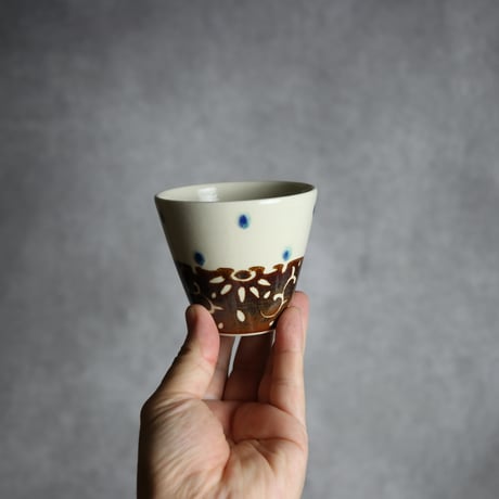 湯呑 飴釉 唐草 やちむん 陶器 高江洲陶磁器:7205036