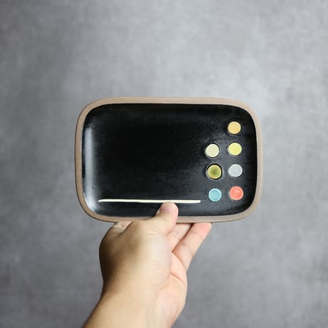 長角皿 小 パレット やちむん 陶器 一翠窯:7021001