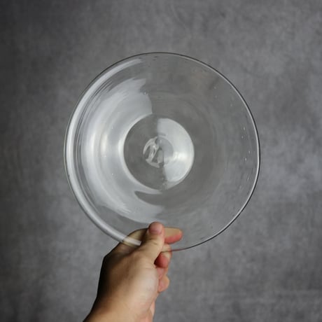 気泡皿 中 クリア 琉球ガラス ガラス工房 清天:7102009