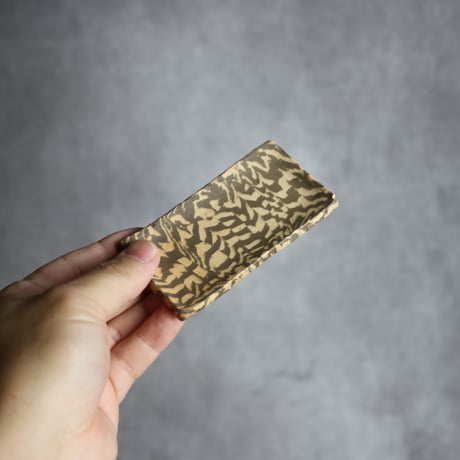 豆皿長1 黒 練り込み やちむん 陶器 南蛮焼知念窯 :7209001