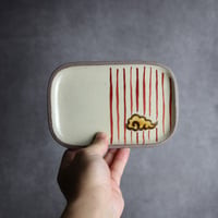 長角皿 小 赤絵 くも野郎 やちむん 陶器 一翠窯:7021017