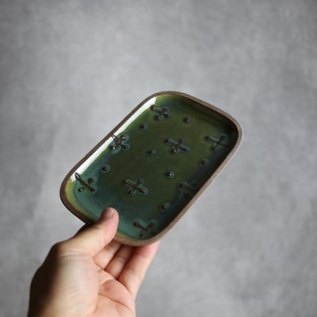 長角皿 小 クリオネ オーグスヤー やちむん 陶器 一翠窯:7021001
