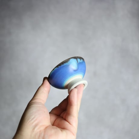 ぐい呑S1 黒 ペルシャ釉 やちむん 陶器 拓美窯:7203028