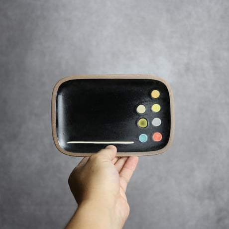 長角皿 小 パレット やちむん 陶器 一翠窯:7021001