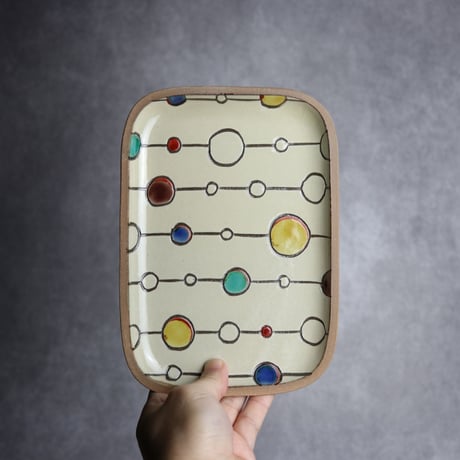 長角皿 中 赤絵 ボンボン やちむん 陶器 一翠窯:7021018