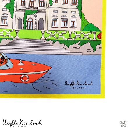 Dieffe Kinloch(ディエッフェ キンロック)/コットン ハンカチ/VILLA ERBA E MOTOSCAFO/fh123
