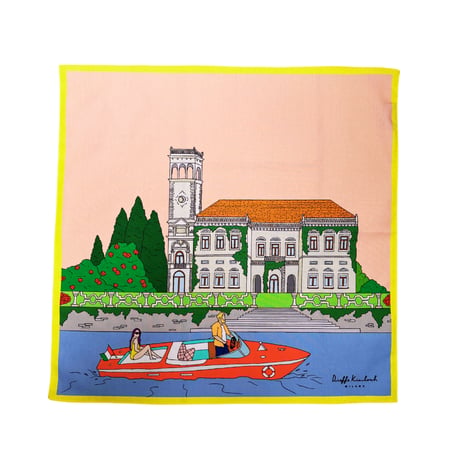 Dieffe Kinloch(ディエッフェ キンロック)/コットン ハンカチ/VILLA ERBA E MOTOSCAFO/fh123