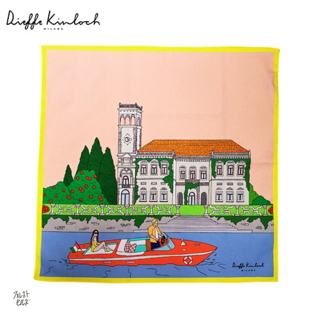 Dieffe Kinloch(ディエッフェ キンロック)/コットン ハンカチ/VILLA ERBA E MOTOSCAFO/fh123