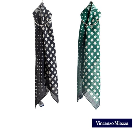 Vincenzo Miozza(ヴィンセンツォ・ミオッツァ)  | 65×65 コットンリネン スカーフ 【UNISEX】