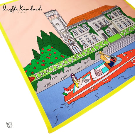 Dieffe Kinloch(ディエッフェ キンロック)/コットン ハンカチ/VILLA ERBA E MOTOSCAFO/fh123