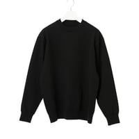 Yonetomi NEW BASIC |  RIGID CASHMERE SWEATER PULLOVER- BLACK
