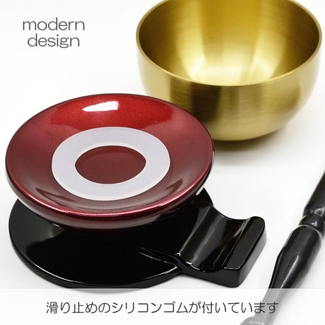 リンセット 2.2寸 065 ワインボカシ エンジ 黒 ミニ仏壇用 仏具 りんセット コンパクトリンセット
