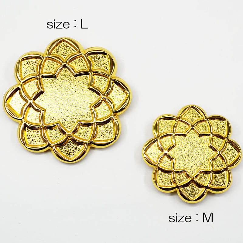 学会八葉紋 平型タイプ 002 Mサイズ 直径4.6cm ゴールド 学会マーク