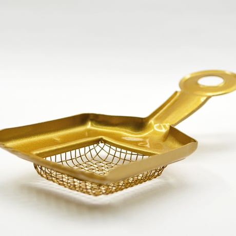 網付灰ならし 062 ゴールド ステンレス 金塗装加工 網広タイプ 燃え残り取り アクならし 仏具
