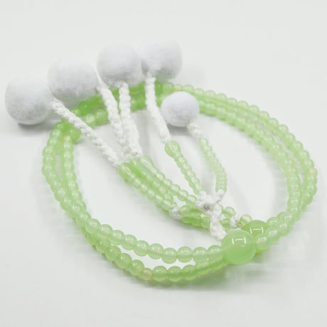 女性用 婦人用数珠 念珠 カラフル念珠 プラスチック製 8寸 075 うぐいすいろ 創価学会用 SGI SOKA