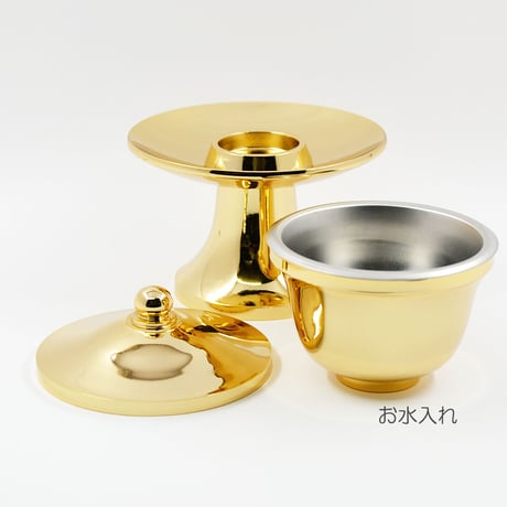仏器 茶器セット 003 ゴールド 合金属製 創価学会用仏具 ご飯入れ お水入れ(茶碗) 仏茶器 SGI SOKA