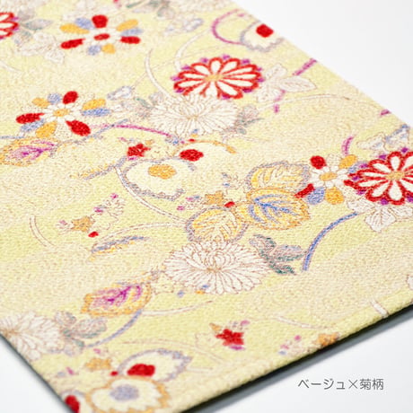 防炎お仏壇マット 7colors 016 縦16cm×横34cm 京友禅 ちりめん ベージュ ピンク桜柄 グリーン ピンク渦巻き桜柄 ブラック ブラウン ライトブラウン 仏具敷き 経机敷き