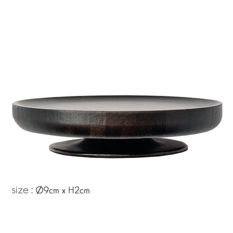 三宝 お供物台 045 竹製 丸型 ３.０寸 直径9cm ダーク モダンデザイン 仏具