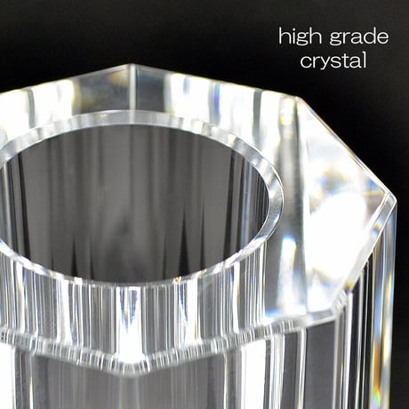 花立て 027 クリスタル １個 8面カット 創価学会用 おしきみ造花立て おしきみ立て 花瓶 SGI SOKA
