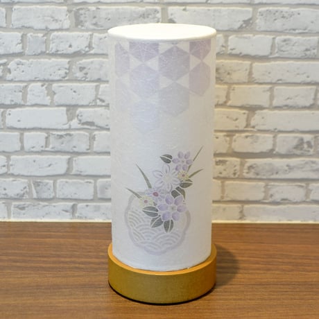 コンパクト盆提灯 和照灯  1基 コードレス 電池式 LED 奏華 高さ18.5cm 直径8cm 紫の花柄 017 インテリア提灯 おしゃれな提灯 岐阜ちょうちん 和風行灯 現代風 モダン