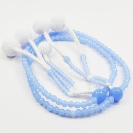 女性用 婦人用数珠 念珠 カラフル念珠 プラスチック製 8寸 076 ライトブルー 創価学会用 SGI SOKA