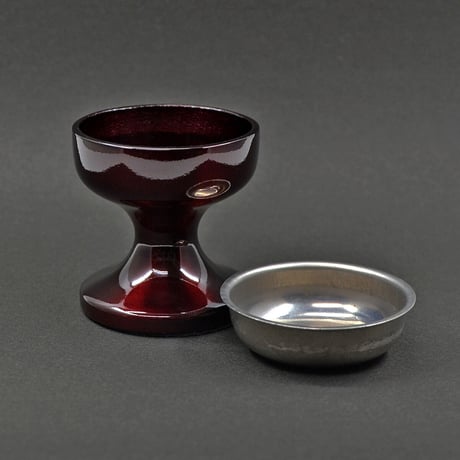 仏器 茶器セット 051 ワインレッド エンジ 合金属製 創価学会用仏具 ご飯入れ お水入れ 茶碗 仏茶器 SGI SOKA