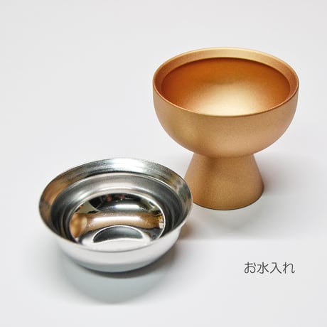 仏器 茶器セット 030 シャンパンゴールド 真鍮製 皿アルミ製 創価学会用仏具 ご飯入れ お水入れ 茶碗 仏茶器 SGI SOKA
