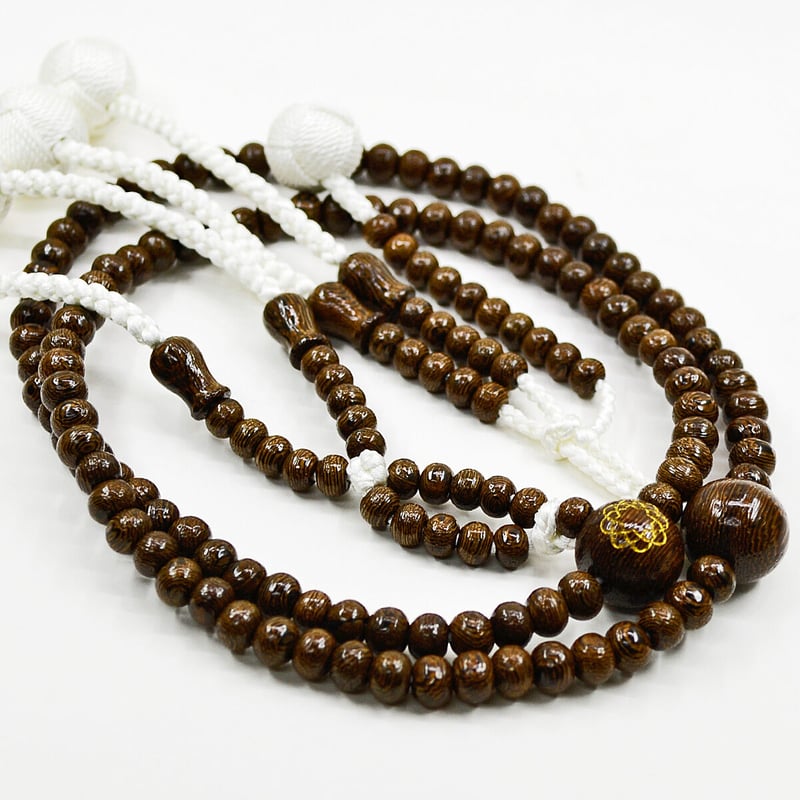 木製　数珠 楽天市場】石街 虎紋 檀木 木製 数珠 念珠 大玉 15mm 弟子玉付