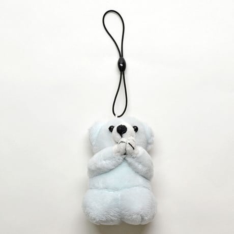 お祈りクマさんストラップ 002 ぬいぐるみストラップ ホワイト ブラウン ピンク 創価学会用グッズ SGI SOKA